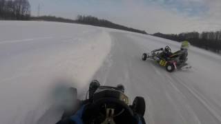 Ледовое побоище. Зимний картинг. Winter karting. Ice fighting. Rotax max. Honda. Гонки в нижнем.