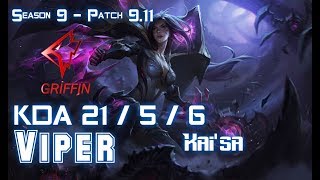 GRF Viper KAI'SA vs SIVIR ADC - Patch 9.11 KR Ranked