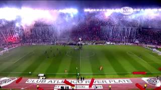 ESPECTACULAR Recibimiento River Plate vs Boca Juniors -Semifinal Copa Sudamericana 2014
