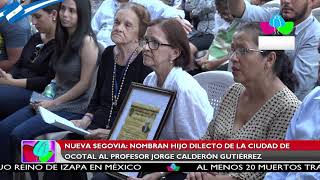 Nueva Segovia: nombran hijo dilecto de la ciudad de Ocotal al profesor Jorge Calderón Gutiérrez