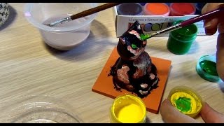 Лепим кошку из из самоотвердевающей пг FIMO Air
