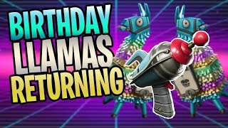 FORTNITE - BIRTHDAY LLAMAS RETURNING! New SciFi Weapons, Simulations, Endless Wave SSD Mode