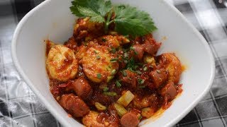 Resep Tahu Jepang Saus Padang + Sosis, Mantapp
