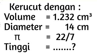 Cara Mudah Menghitung Tinggi Kerucut Jika Diketahui Volume dan Diameternya #Part 2