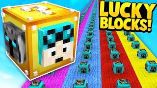 Minecraft 1v1v1v1 YOUTUBER LUCKY BLOCK RACE! - Minecraft Mods