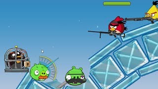 Angry Birds Ultimate Battle - RESCUING BOMBER AND SHOOTING PIGGIES!