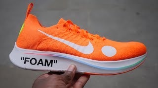 Nike x Virgil Abloh's Off White ZoomFly Mercurial Flyknit Quick Look & On Feet (Orange)