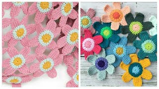 TUNUS İŞİ  ÖRGÜ ÇİÇEK YAPIMI -TUNUSİAN FLOWER CROCHET- SHAWL BLANKET PATTERN