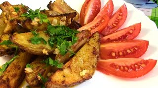 Картофель по деревенски  с паприкой и салом.Запеченный картофель в духовке.