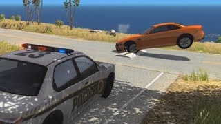 Spike Strip Crashes 62 (with Police Takedowns) | BeamNG.drive