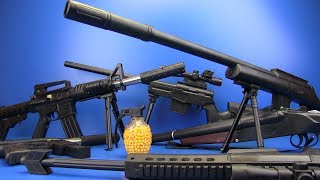 Guns Toys for Kids !!! Realistic Toy Guns - Military Guns- BOX OF TOYS !