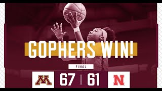 Highlights: Gopher Women's Basketball Defeats Nebraska 67-61
