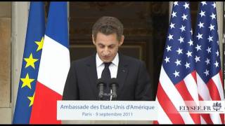 10e anniversaire du 11 septembre 2001 - discours de N. Sarkozy
