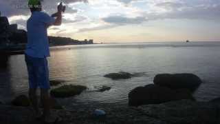 Микро Джиг. Море. Ялта. Rockfishing. Ласкирь(морской карась) Рулена (зеленуха)