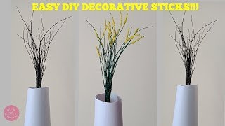 Easy to make table top vase filler sticks using leaf mid-stem and semolina | DIY grass flowers