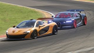 Racing Bugatti Chiron vs Supercars at Spa-Francorchamps