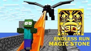 Monster School: ENDLESS RUN MAGIC STONE CHALLENGE - Minecraft  Animation