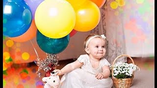 ? Слайд-шоу поздравление ? с Днем рождения девочке 1 годик