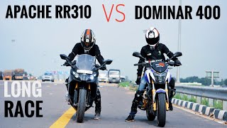 Apache RR310 VS Dominar 400 | LONG RACE