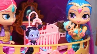 Bonecas LOL Surpresa Shimmer e Shine Encontram Lil Genie e Vampirina Fica de Babá