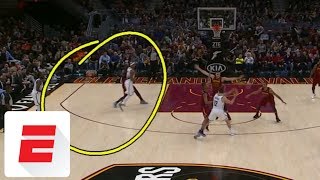 LeBron James takes elbow to the throat | ESPN