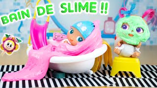 ? Mes bébés et son premier bain de Slime! Routine pour détendre tes poupons ? Blague drôle MiniBoo