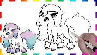 How to draw Galarian Ponyta Pokemon