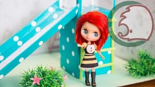 Как сделать горку для кукол. How to make a slide for dolls.