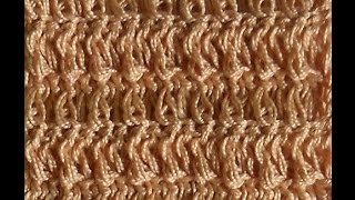 Узор Чередующиеся столбики с накидом - Crochet pattern alternating poles with sc