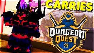 CHAOS KNIGHT CARRIES PEOPLE IN DUNGEON! (ROBLOX DUNGEON QUEST)