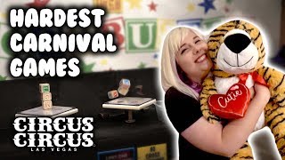 Playing the HARDEST carnival games at Circus Circus!