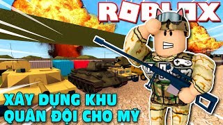 Roblox | CÙNG VAMY XÂY DỰNG DOANH TRẠI CHO QUÂN ĐỘI MỸ - 2 Player Military Tycoon | KiA Phạm