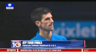 News@10: Djokovic Defeats Nishikori 6-1-6-1 15/11/15 Pt. 4