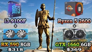 i3 9100F + RX 590 vs Ryzen 5 2600 + GTX 1660 | 1080p 1440p 4K Benchmark