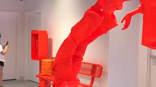 Louis Vuitton neon orange pop-up in Chicago