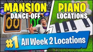 *ALL* Fortnite WEEK 2 CHALLENGE LOCATIONS | PIANO LOCATIONS, ABANDONED MANSION (Season 7 Week 2)