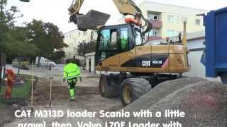 CAT M313D loader Scania with a little gravel 2014