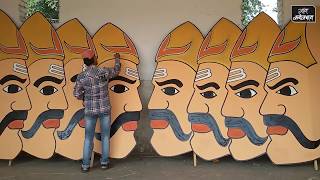 The makers of Ravana effigy in Lucknow, Uttar Pradesh