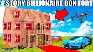 4 STORY BILLIONAIRE BOX FORT CHALLENGE!! ?? Movie Theatre, Drone Defence, Gaming Room & More!