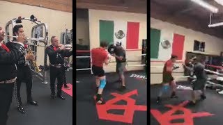 Canelo Alvarez entrenendo con la banda en chinga | Pelea GGG 9/15/18
