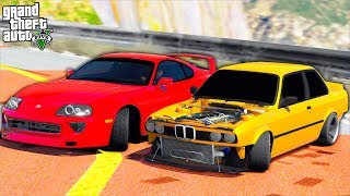 РЕАЛЬНАЯ ЖИЗНЬ В GTA 5 - ДРИФТ НА TOYOTA SUPRA И BMW 740 ПО НОВОЙ ДРИФТОВОЙ ТРАССЕ! ?ВОТЕР