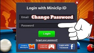 How to change password 8 ball pool miniclip ?