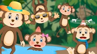 Five  Little Monkeys | Five Little Monkeys Jumping On The Bed Song | Nursery Rhyme With Lyrics