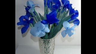 Ирисы - цветы из бумаги своими руками.  DIY paper flowers