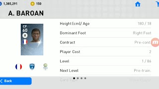 Scout Combination A. Baroan Best Striker CF White Ball PES 2019 Mobile