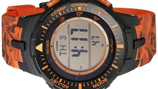 Casio Men's Pro Trek Solar Powered Watch with Orange Band