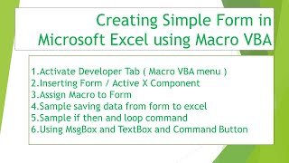 Creating Simple Form in Microsoft Excel using Macro VBA