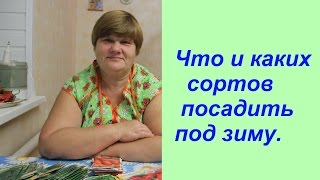 Что и каких сортов посадить под зиму.