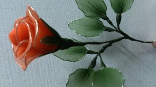 stocking flower making videos, stocking flower tutorial easy,  rose stocking flower.