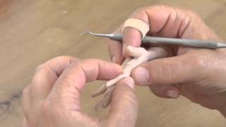 Dolls making tutorial. How to sculpt a doll hand Part 2  (Polymer clay)